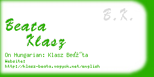 beata klasz business card